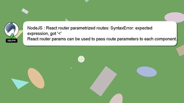 NodeJS : React router parametrized routes: SyntaxError: expected expression, got ' ' смотреть онлайн