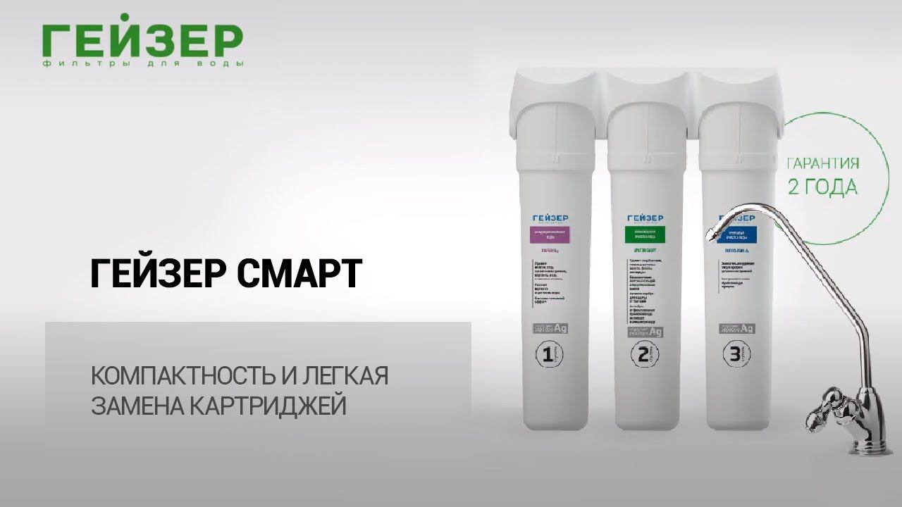 ГЕЙЗЕР СМАРТ – компактность и легкая замена картриджей смотреть онлайн