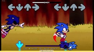 sonic exe гонится за sonic в фнф \ friday night funkin