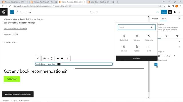Navigation Block in WordPress 6.2 BETA | Menus | New Interface | Navigation in Browse Mode смотреть онлайн