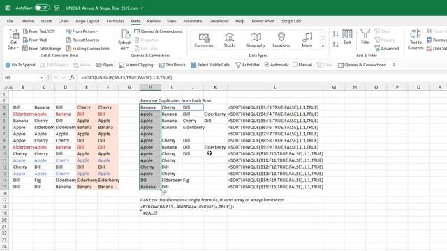 Excel Unique Across Each Individual Row - Episode 2519 смотреть онлайн