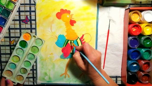 Как нарисовать петушка с будильником смотреть онлайн