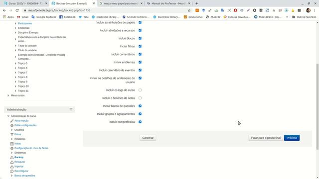 e-AULA - Backup cópia de uma disciplina curso no AVA Institucional (06) смотреть онлайн