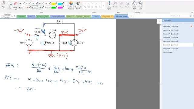 Exercise 4, Q 6 (Node-Voltage Analysis) смотреть онлайн