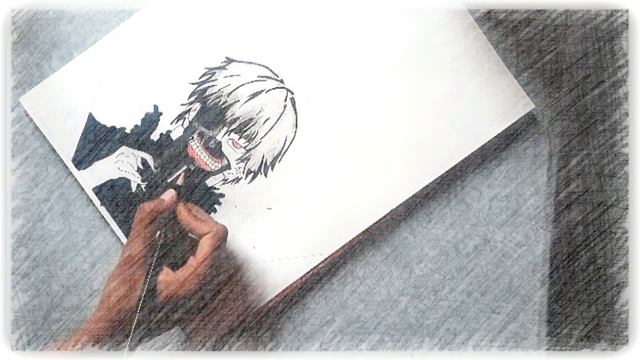 Tokyo ghoul ken kaneki with ghoul eye poster making [ HD ] video смотреть онлайн
