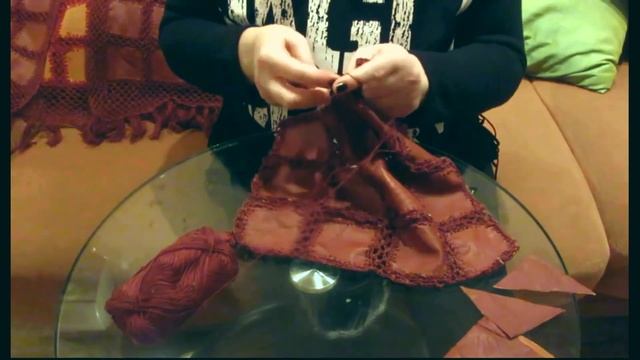 МК. Переделка одежды. Жакет из кожаных и квадратных мотивов крючком смотреть онлайн