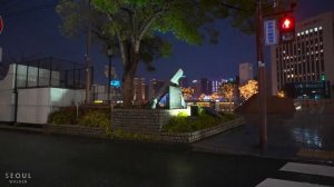 Walk In The Rain on Hakata District of Fukuoka City _ Christmas Japan Streets