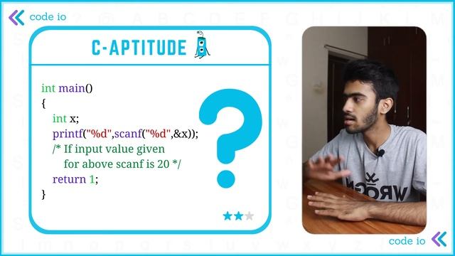 scanf inside printf | C-Aptitude | Ep-5 | Interview Preparation | Tamil | code io смотреть онлайн