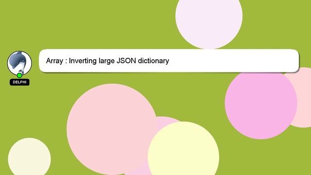 Array : Inverting large JSON dictionary смотреть онлайн