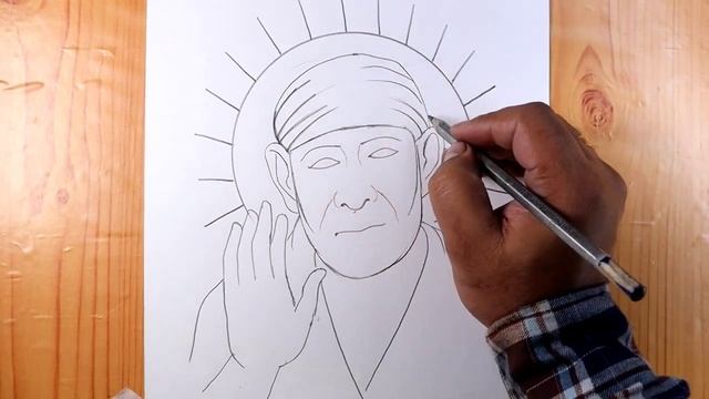 lord Saibaba simple shading pencildrawing/god sainath@TaposhiartsAcademy смотреть онлайн