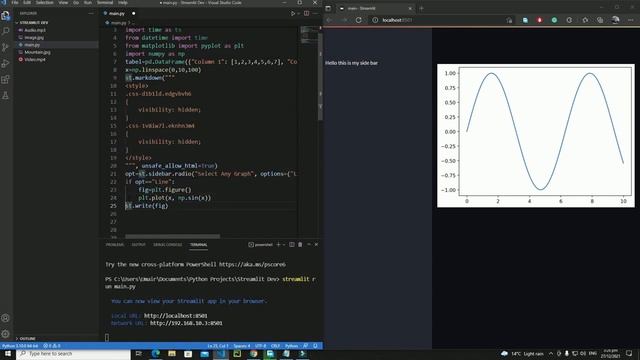 Боковая панель и графики в Streamlit | Полный курс Streamlit Python | Streamlit часть 14