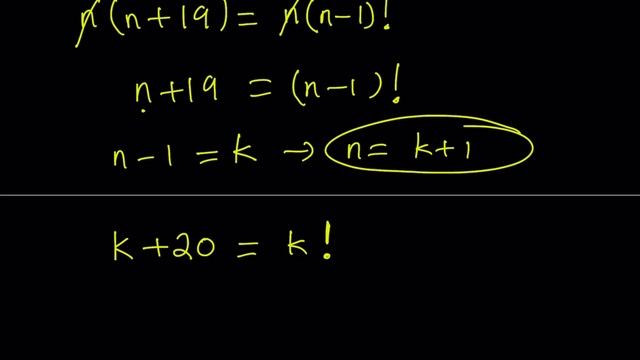 A Factorial Diophantine Equation (n^2+19n-n!=0) смотреть онлайн