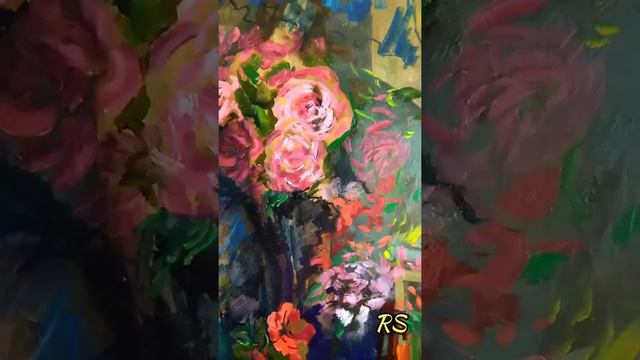 Живопись маслом "Розы в синих вазах" #romanova_svetlana_art #romanova_painting_drawing смотреть онлайн