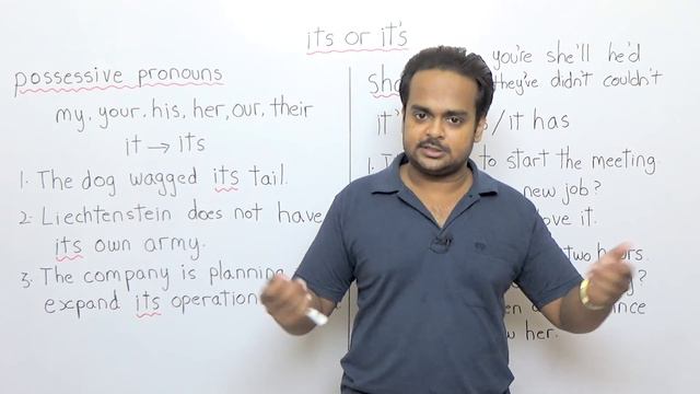IT'S vs. ITS - What's the Difference? - When to Use It's and Its, with Example Sentences смотреть онлайн