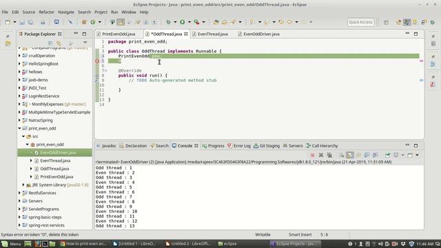 Print even and odd numbers using two threads in java смотреть онлайн