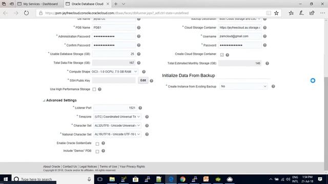 02 Creating oracle 12c database in oracle cloud using DBaaS (Database as a Service) смотреть онлайн