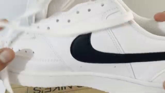 Nike Court Vision Low blancos con swoosh negro | Nike Court Vision Low white black swoosh смотреть онлайн