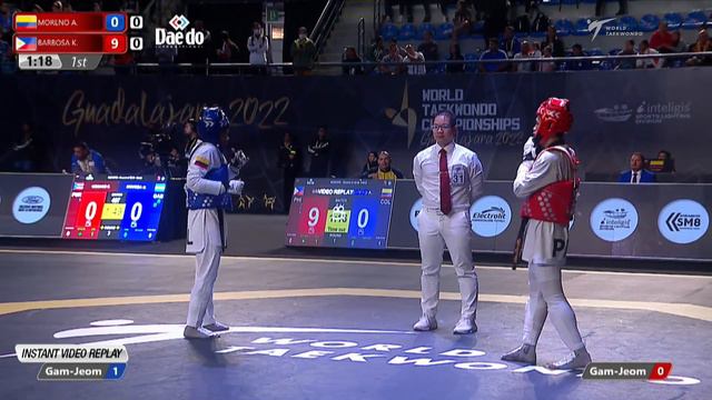 511 M-54kg R-32 MORENO Andres COL 🔵 vs 🔴 BARBOSA Kurt bryan PHI I Guadalajara 2022 WT Championships смотреть онлайн