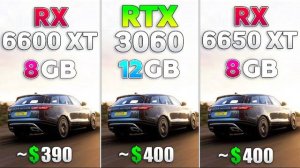 RX 6650 XT vs RTX 3060 vs RX 6600 XT - Test in 8 Games