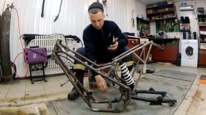 Новая рама за 1000 рублей своими руками Кроссовый мотоцикл с нуля.  New Body for Dirt bike hand mad