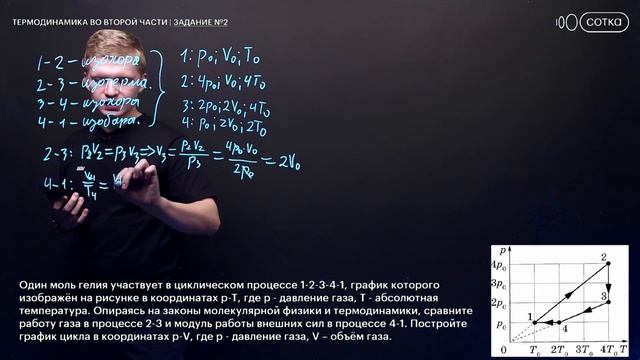 Решение качественной задачи №24 с графиком по термодинамике | ЕГЭ ФИЗИКА | СОТКА смотреть онлайн