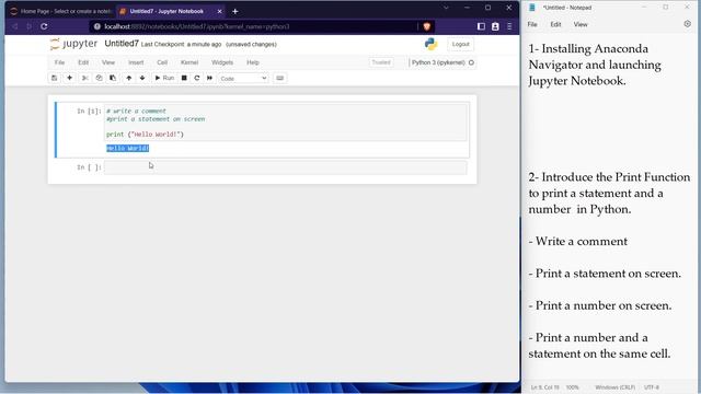 Learning Python for Beginners ( Comments and Print Function) смотреть онлайн