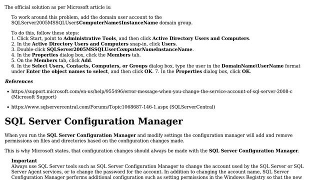 Databases: SQL Server 2008r2 won't start after windows updates, error log & wmi provider errors смотреть онлайн
