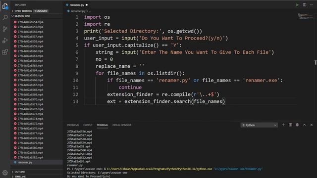 Rename multiple files at once using python смотреть онлайн