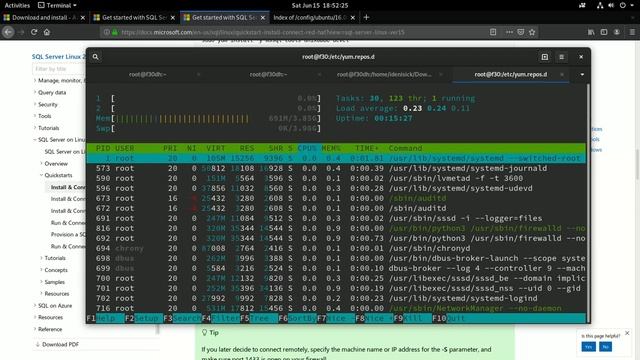 Установка SQL Server 2019 preview on Linux в Fedora 30 Server & Azure Data Studio смотреть онлайн