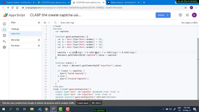 CLASP 014 create captcha using Apps Script Project for Web App смотреть онлайн