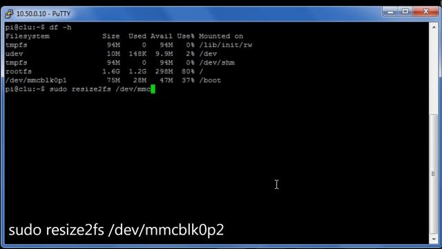 Raspberry Pi - Resize the partition to fill the SD card смотреть онлайн
