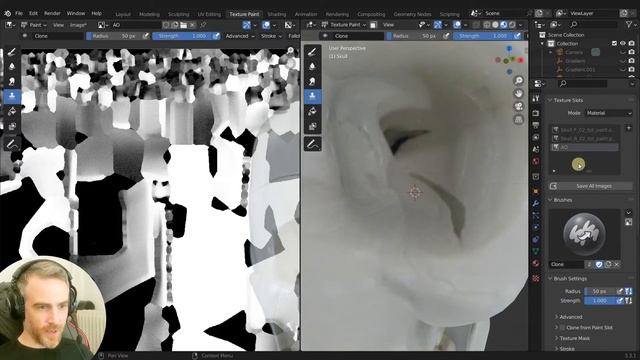 Blender Skull - Part 6 - Texture Paint & Bake | Basic Modeling Course (No Sculpt!) смотреть онлайн