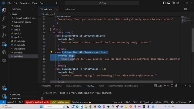 تعلم بالذكاء الاصطناعى لغه التايب سكريبت | Typescript Switch Statement смотреть онлайн