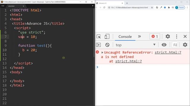 Advance JavaScript - Strict Mode Tutorial in Hindi / Urdu смотреть онлайн