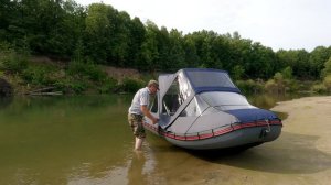 Первое испытание ходового тента Комби на лодку Хантер 360А