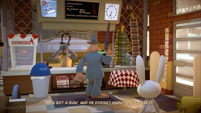 Sam Fires his Gun in Bosco's Store - Original vs Remaster - Sam & Max Save the World смотреть онлайн