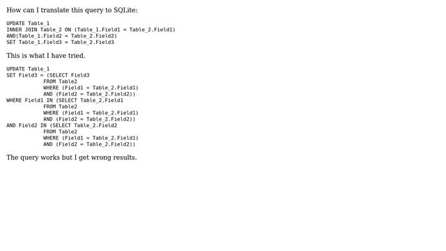 Databases: How to UPDATE a SQLITE Column with an INNER JOIN on TWO FIELDS? смотреть онлайн