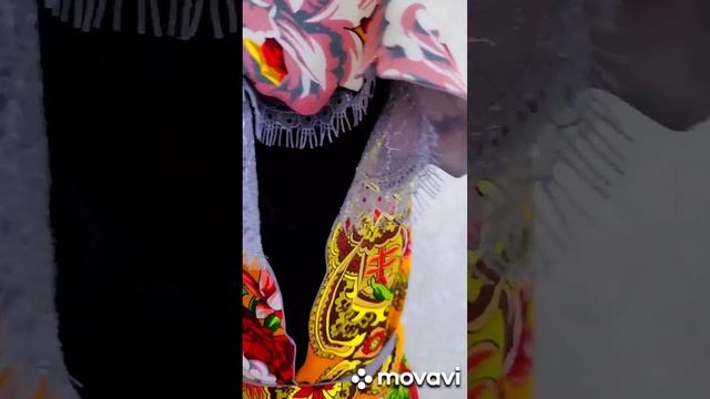 павловопосадский платок БЕЛЫЕ РОЗЫ . смотреть онлайн