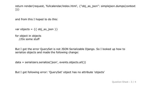 Django : QuerySet is not JSON Serializable Django