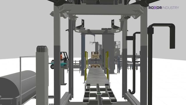 Автоматическая линия фасовки и палетирования продукции (зерна). 3D-проект смотреть онлайн