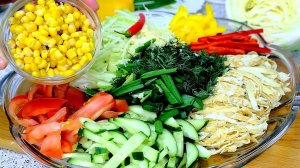 ТАКОЙ САЛАТ ЧАСТО ГОТОВЛЮ ВЕСНОЙ И ЛЕТОМ! ТАКОЙ САЛАТ ВЫ ТОЧНО НЕ ВИДЕЛИ! САЛАТЫ! УЗБЕКСКАЯ КУХНЯ