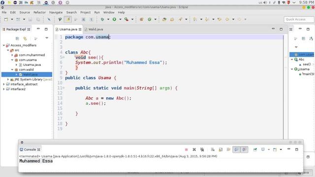 149 java Access modifiers default انواع الاكسس موديفاير الافتراضي смотреть онлайн