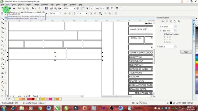 How to create Hotel Bill In CorelDRAW | Techpro Deb смотреть онлайн