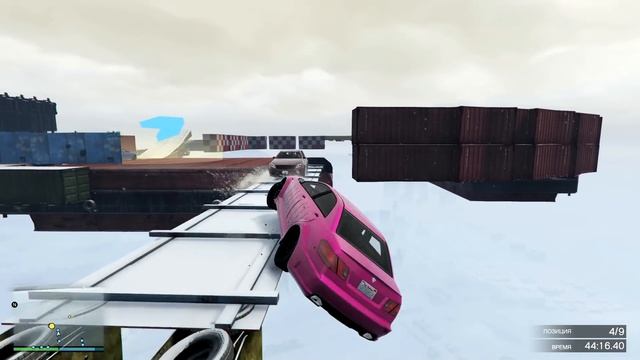 ЛЕГЕНДАРНЫЙ ПАРКУР НА МАШИНАХ! СНЕЖНЫЙ! (GTA 5 ONLINE ГОНКИ) смотреть онлайн