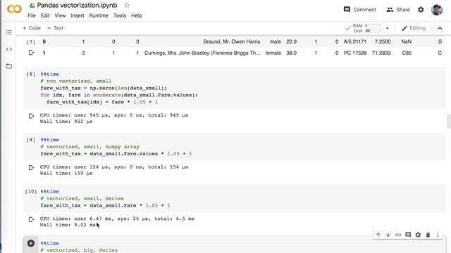 Vectorization in pandas and numpy смотреть онлайн