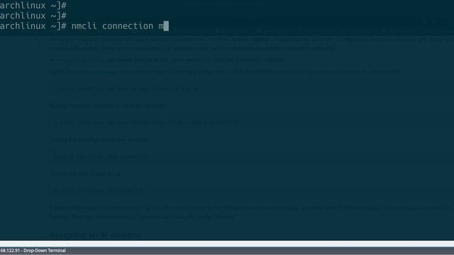 NetworkManager | настройка bridge в Arch Linux смотреть онлайн