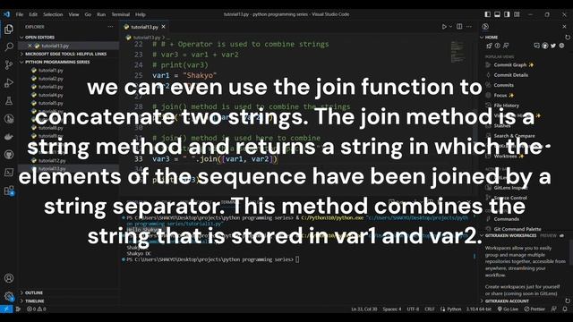 PYTHON TUTORIAL SERIES - 14 | STRINGS, CONCATENATION, REPETITION AND LEN FUNCTION IN PYTHON смотреть онлайн