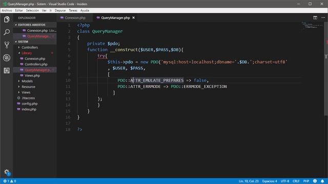 Sistema de ventas en PHP MVC POO Realizando la conexión al servidor de base de datos con PDO смотреть онлайн