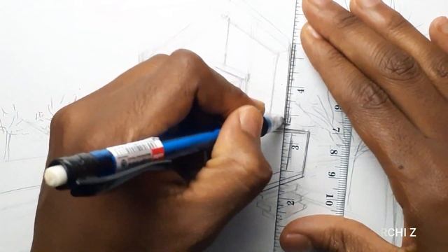 how to draw perspective/2point perspective/architectural sketch смотреть онлайн
