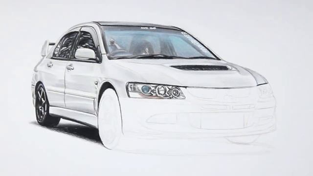 Mitsubishi EVO 8 GSR Car Drawing смотреть онлайн